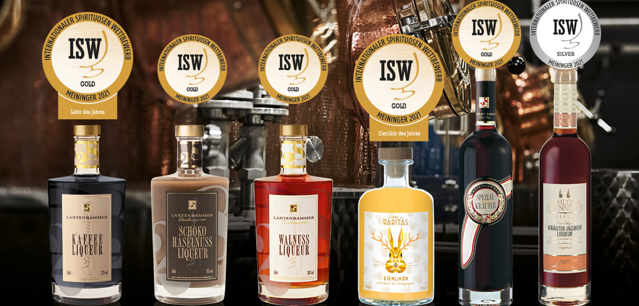 Die ausgezeichneten Liköre der Destillerie LANTENHAMMER. Foto: LANTENHAMMER